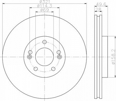 HELLA PAGID 8dd355114461 -  Тормозной диск